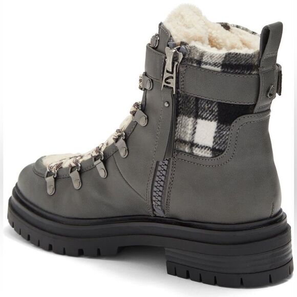 BNIB Sam Edelman Gray Faux Shearling Boot Sz 9.5 - Picture 3 of 7